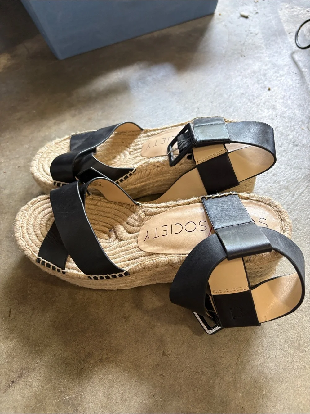 Sole Society Black Cross-Strap Wedges